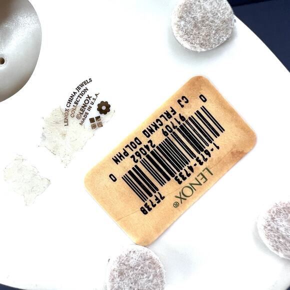 Vintage 1996 Lenox China Jewels Collection 3 Frolicking Dolphins Figurine 8" - Picture 10 of 10